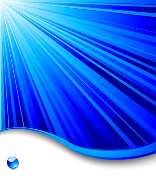 Blue banner template - ray background clipart