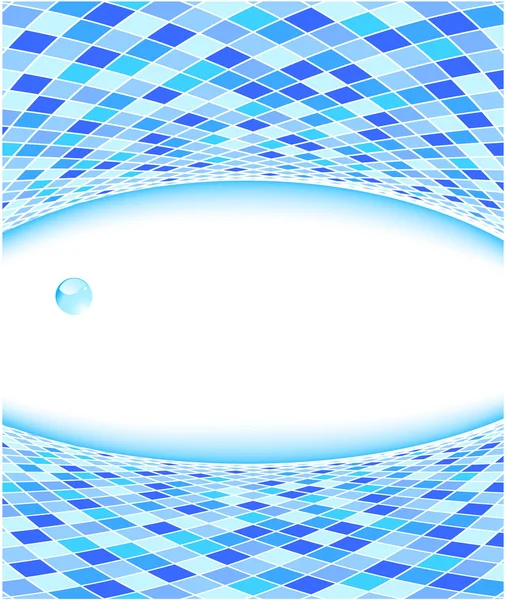Sfondo blu con prospettiva - piastrelle — Vettoriale Stock