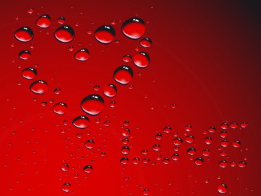 Heart made from waterdrops clipart