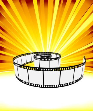 Ray background with film strip clipart