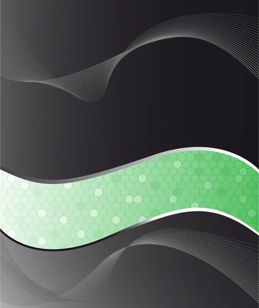 黑色和绿色的单元格抽象背景 — 图库矢量图片