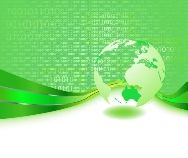 Zelené informační planeta — Stockový vektor