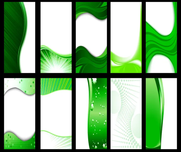 Зелена колекція візиток — стоковий вектор