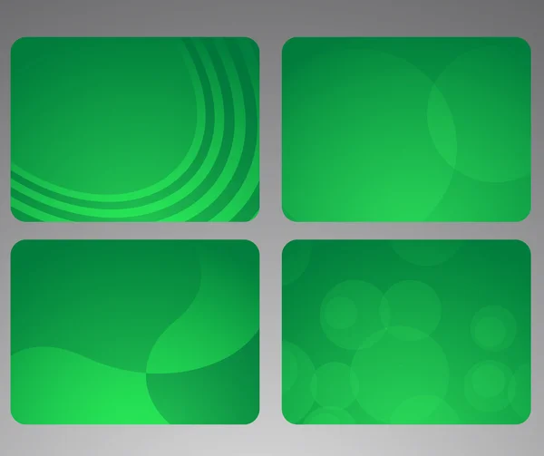 Συλλογή από αφηρημένη πράσινες κάρτες — Διανυσματικό Αρχείο