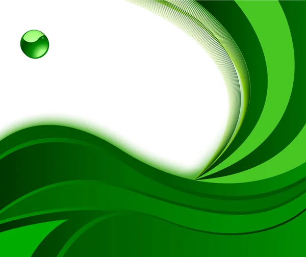 Fond vert avec vague — Image vectorielle