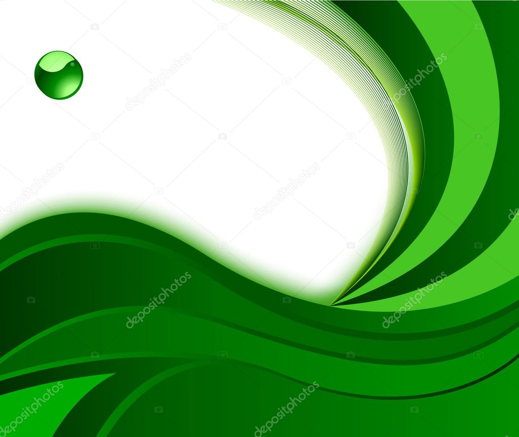 Green background with wave