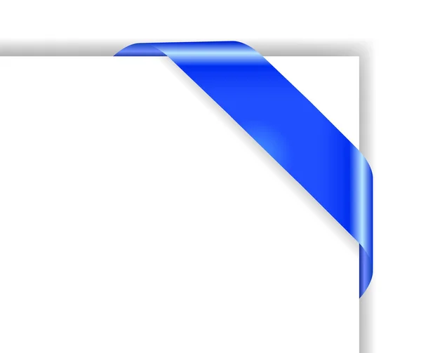 Tarjeta con arco de esquina de color azul — Vector de stock