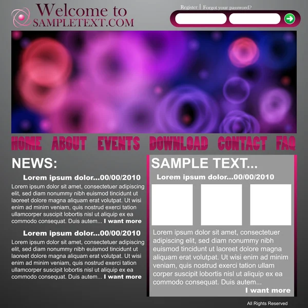 Modèle de conception abstrait de site Web — Image vectorielle