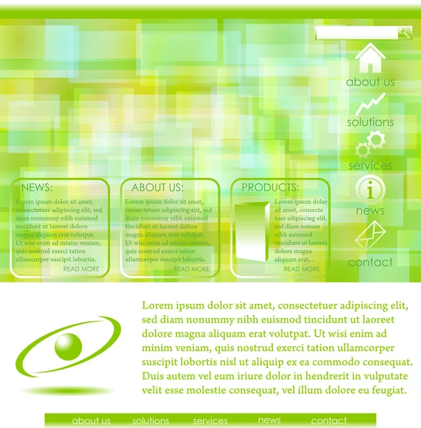 Modèle de site Web abstrait - vert — Image vectorielle