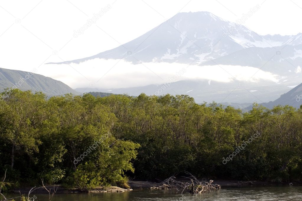 The river and volcano
