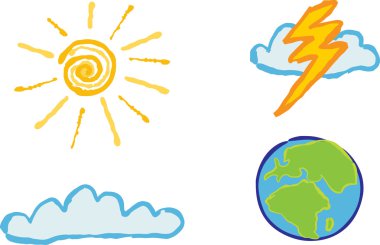 Shiny weather icons clipart