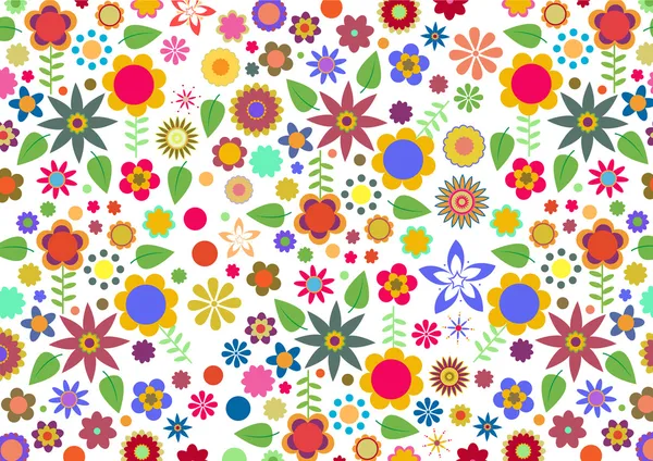 Flippige Blüten und Blätter abstraktes Muster — Stockfoto