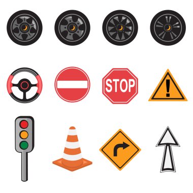 Transportation icons clipart