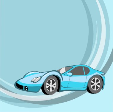 Funny sport blue car clipart