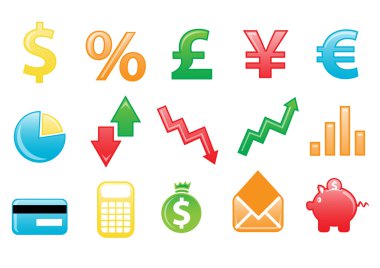 Financial icons clipart