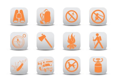 Camping icons clipart