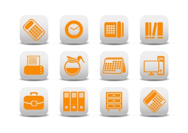 Office equipment icons clipart