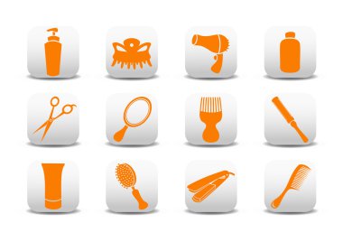 Hairdressing salon icons clipart