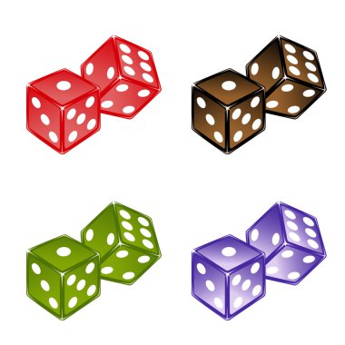 Dices set clipart