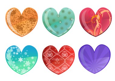 Hearts icon set clipart