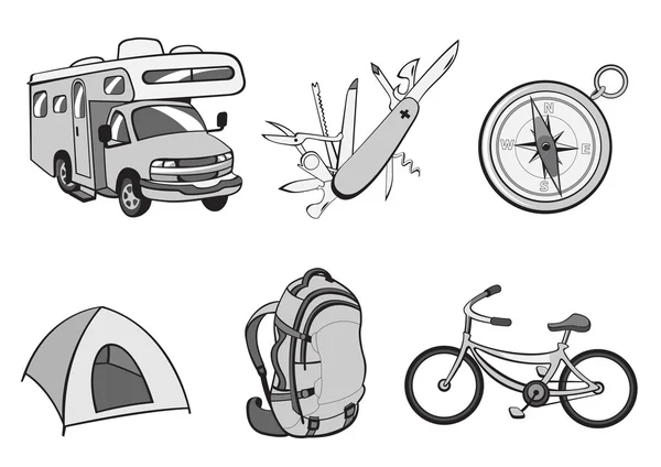 Outdoor en camping pictogrammen — Stockfoto