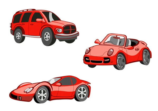 Funny red cars — Stock Photo, Image