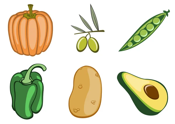 Zeleninové ikony — Stock fotografie