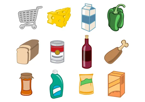 Supermarkt pictogrammen — Stockfoto