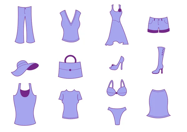Clothing and Accessories Icons — Stock Photo, Image