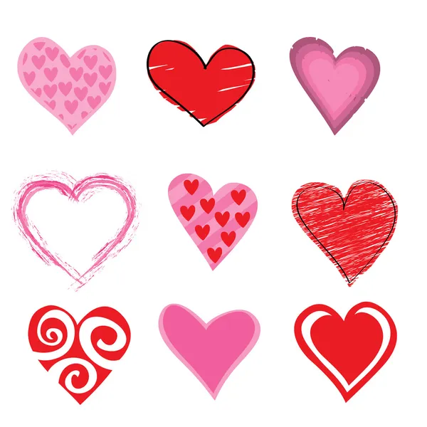 Conjunto de iconos corazones —  Fotos de Stock
