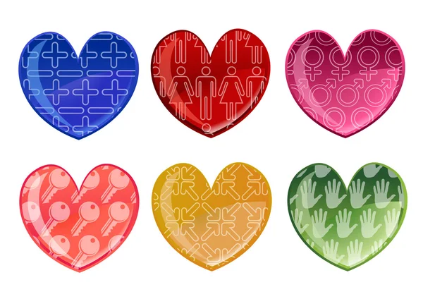 Conjunto de ícones de corações lindos — Fotografia de Stock