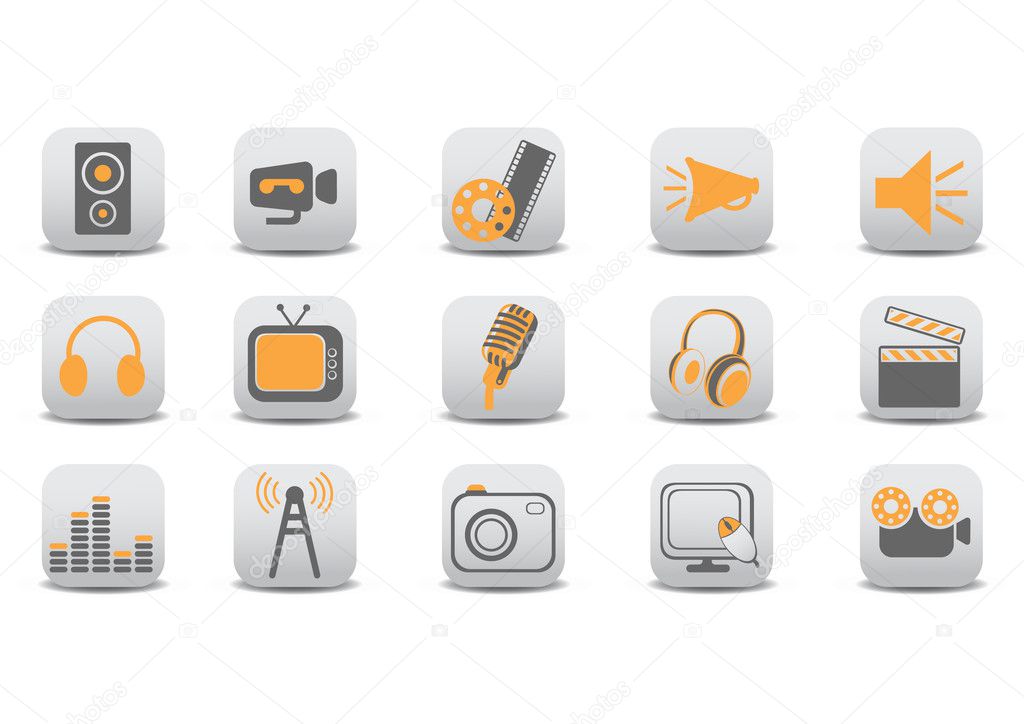 Video and audio icons