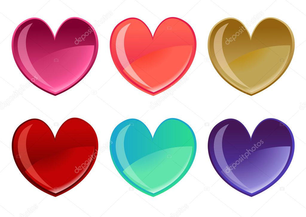 Beautifull hearts icon set