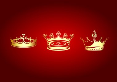 Crowns set clipart