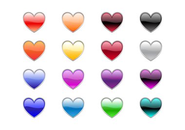 Heart shape buttons clipart