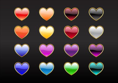 Heart shape buttons clipart