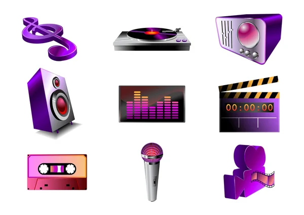 Musica / audio set di icone — Foto Stock