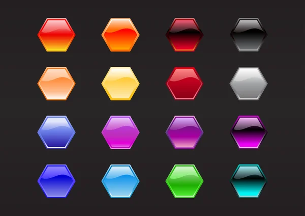 Hexagon shape buttons — Stock Photo, Image