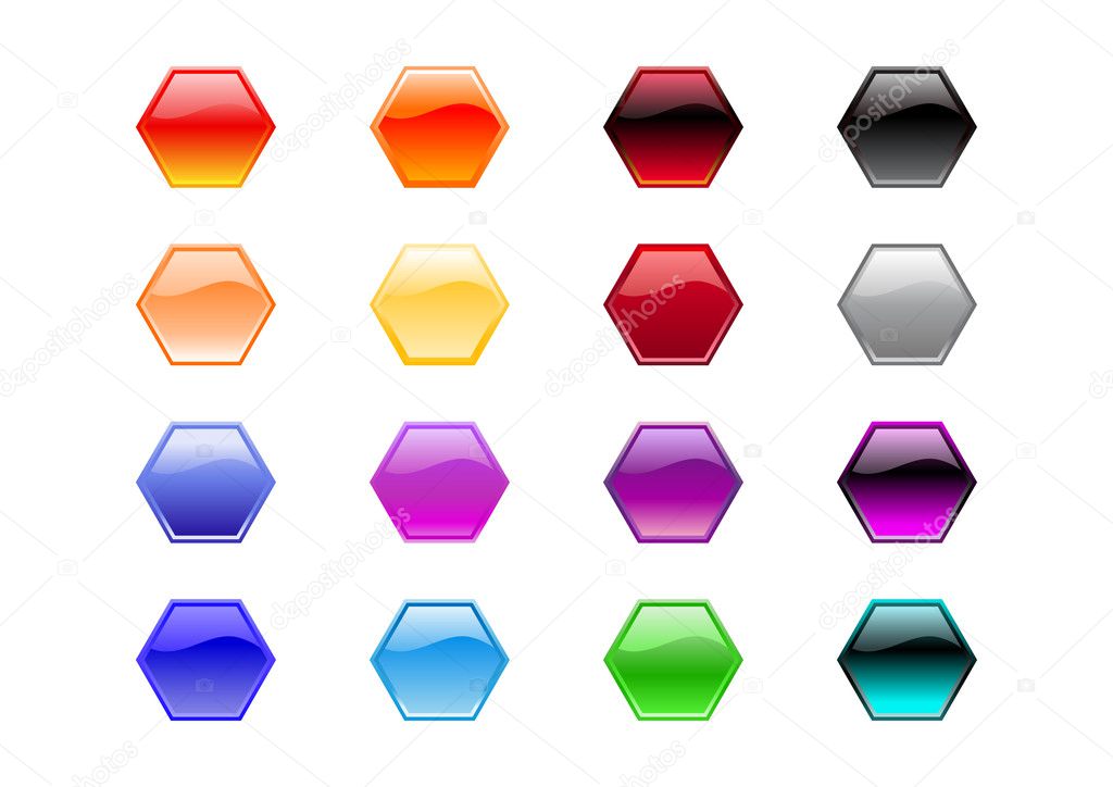 Hexagon shape buttons