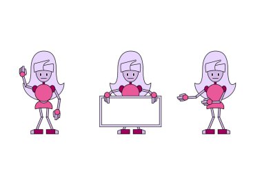 Funky pembe robot-kız