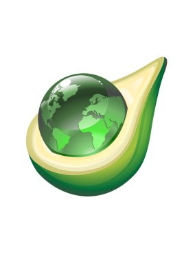 Globe in avacado clipart