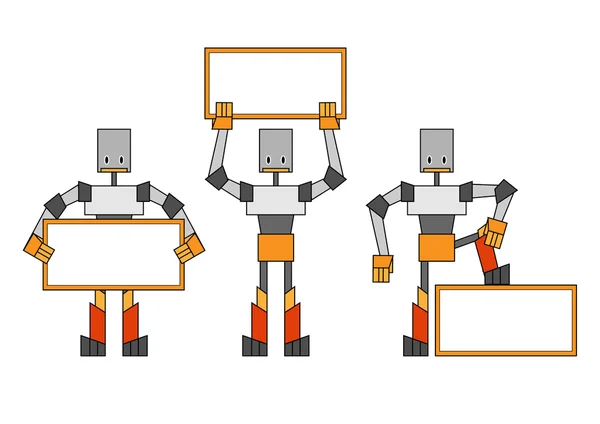 Afiş ile robotlar — Stok fotoğraf