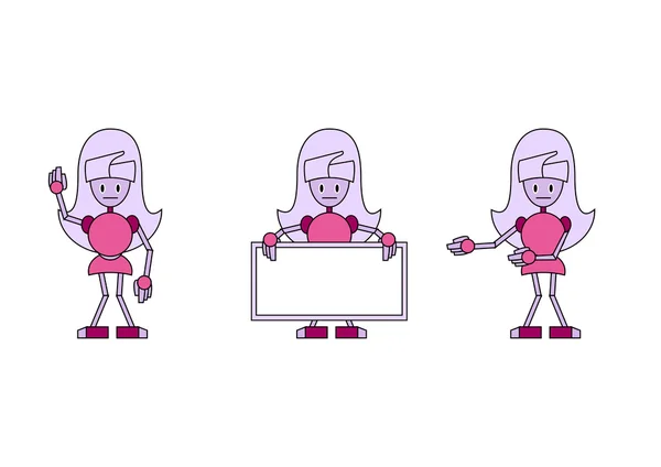 ファンキーなピンクのロボットの女の子 — ストック写真