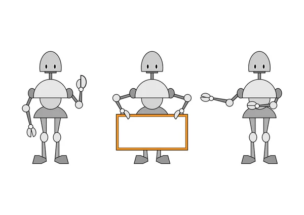 Three funky robots — Stock Photo, Image