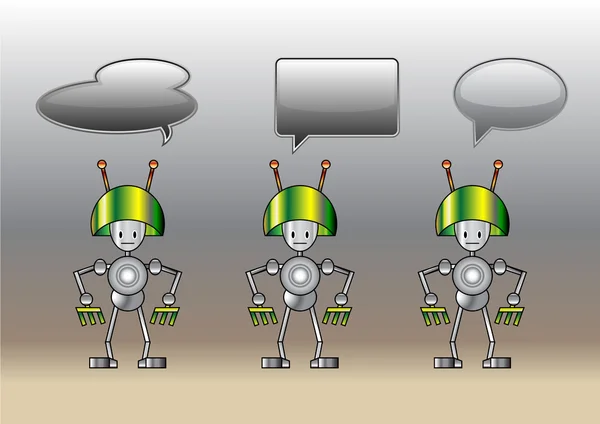 재미 있는 로봇 만화 bubbl 장식 — 스톡 사진