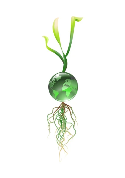 Abstrakter Globus innerhalb der Pflanze — Stockfoto