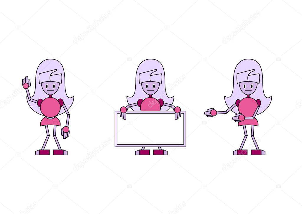 Funky pink robot-girls