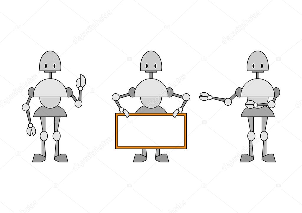 Three funky robots