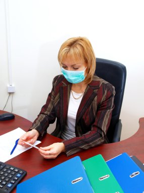 Flu at office clipart