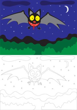 bir yarasa çizim boya için